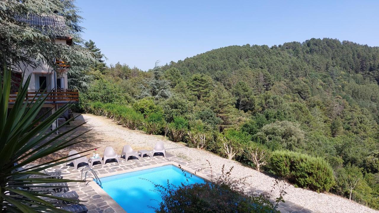 Chalet 14 Pers Avec Vue Panoramique Et Piscine Chauffee Genolhac 외부 사진