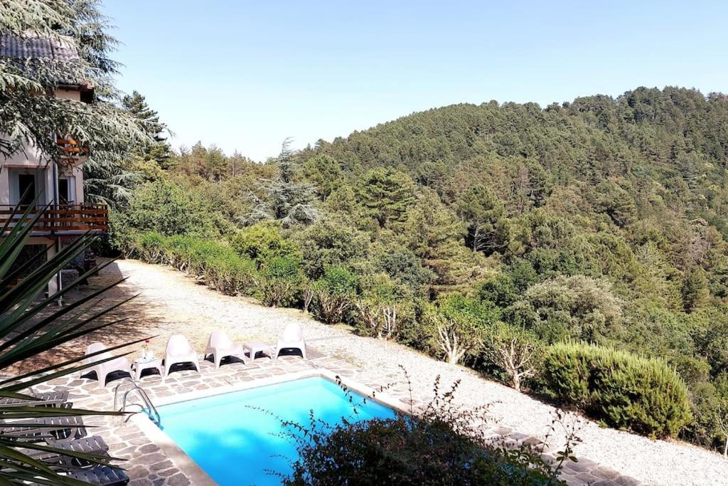 Chalet 14 Pers Avec Vue Panoramique Et Piscine Chauffee Genolhac 외부 사진